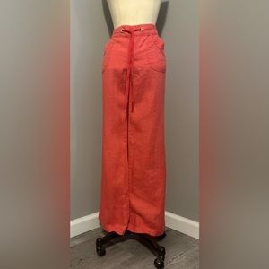 INC melon color drawstring linen pants size 6